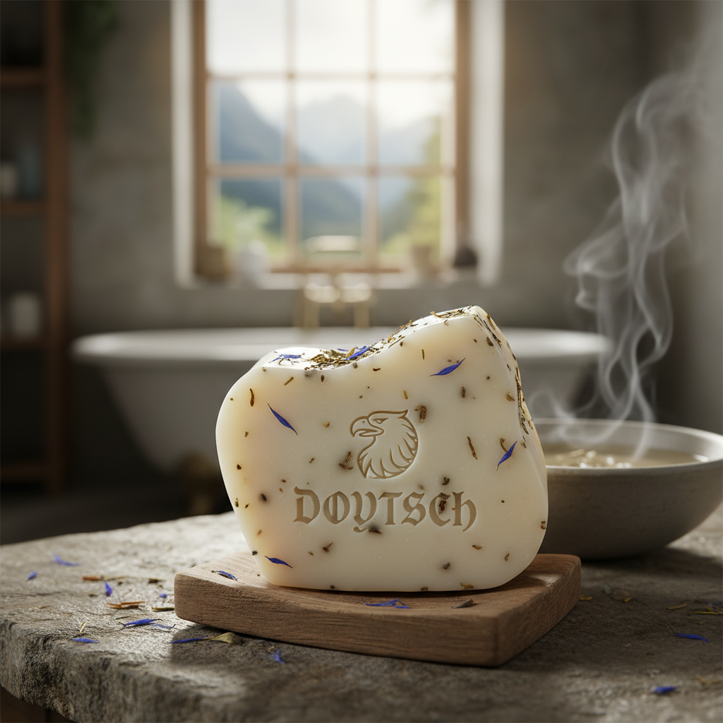 Natürliche Seifen auf hellem Untergrund